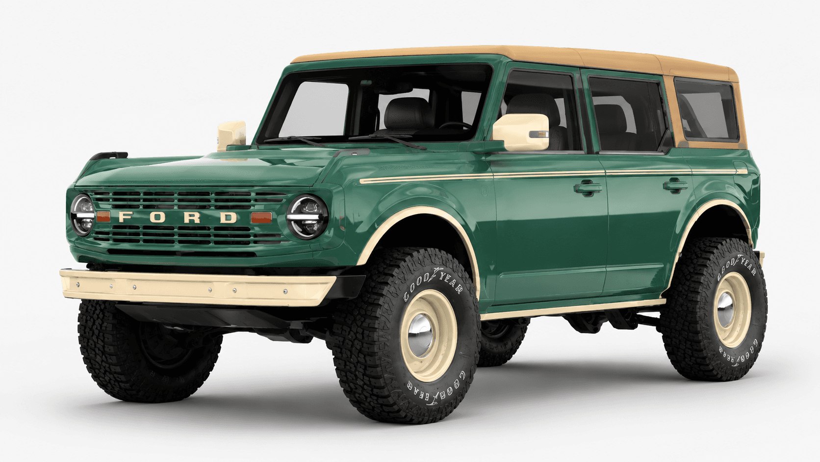 The Bronco configurator interface showing exterior customisation controls