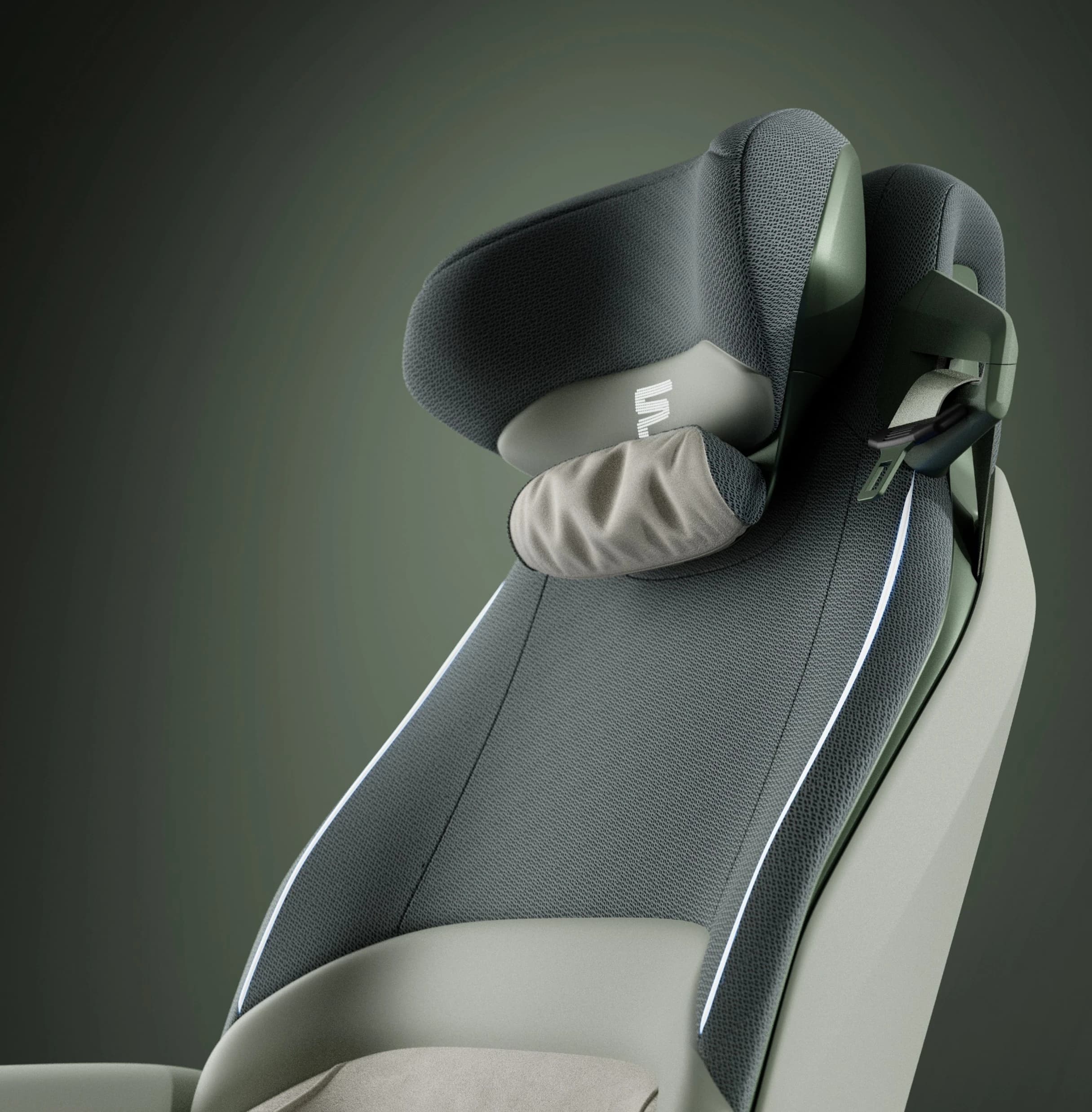 Photoreal CGI render of a Forvia automotive seat concept